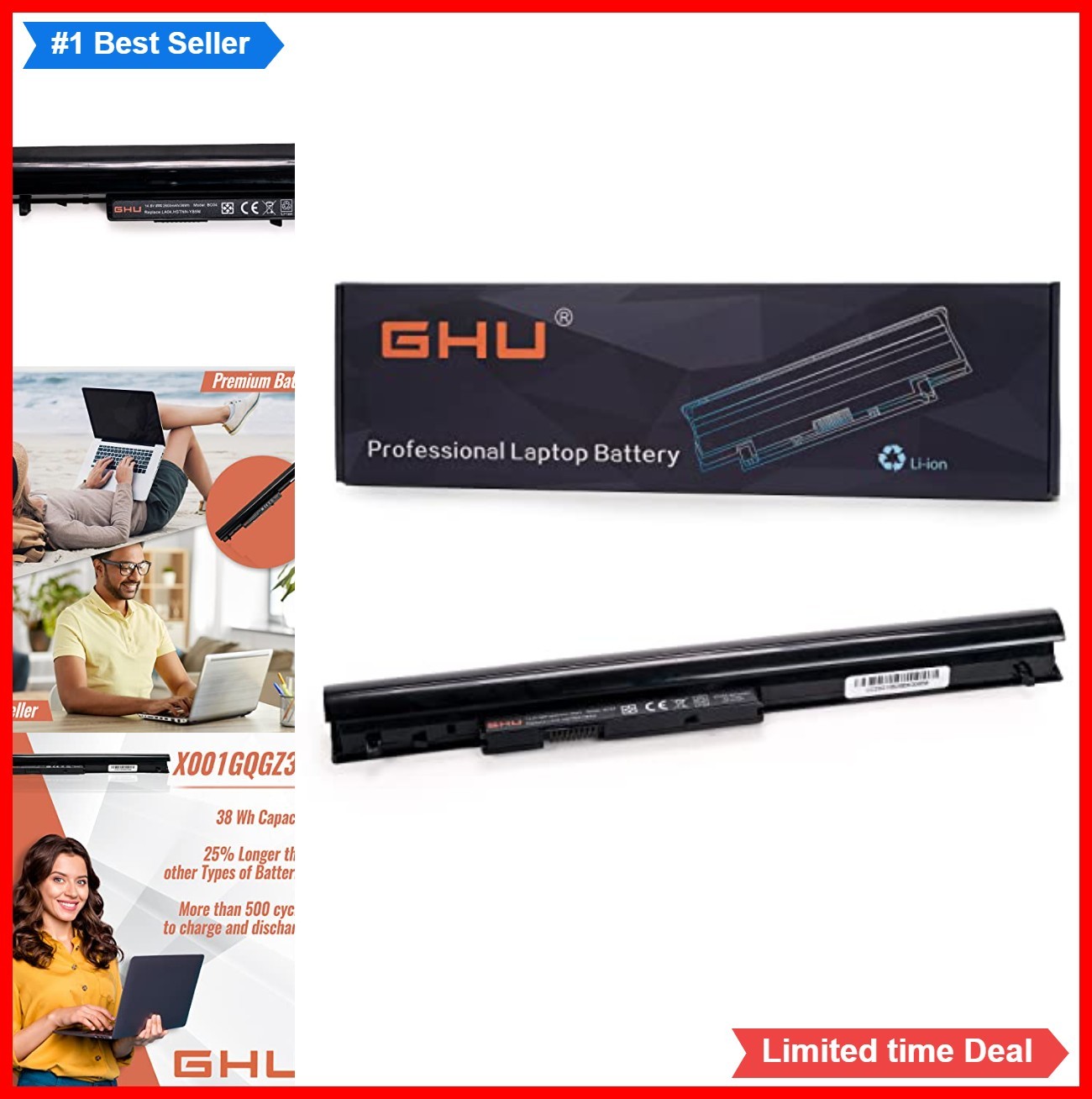 Laptop Battery 14.8V 38Wh Lithium Ion Rechargeable for Pavilion TouchSmart 14 15