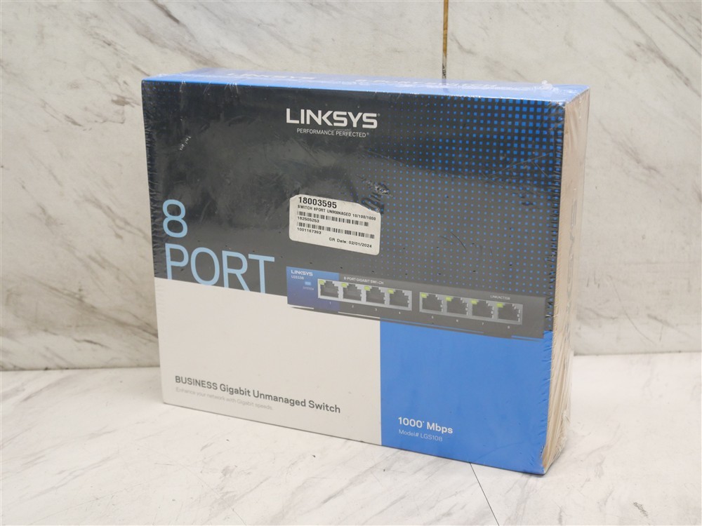 NEW SEALED in Box Linksys 8 Port Unmanaged Switch Model# LGS108 