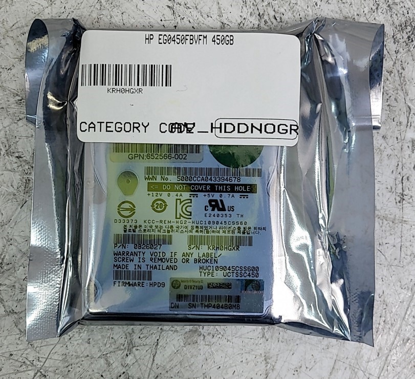 HP EG0450FBVFM 0B26027 Hard Drive 2.5" 450GB SAS