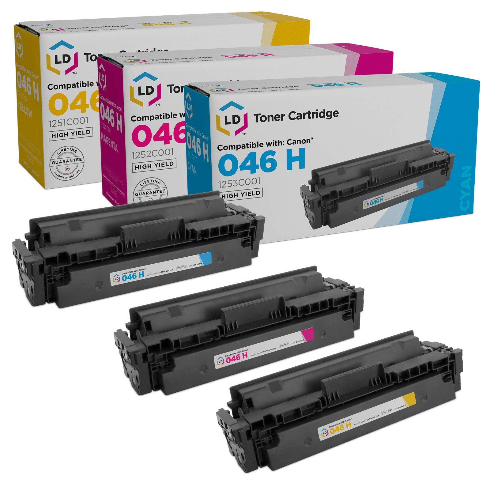 LD COMP Canon 046H Toner 3PK: 1253C001 Cyan, 1252C001 Magenta & 1251C001 Yellow