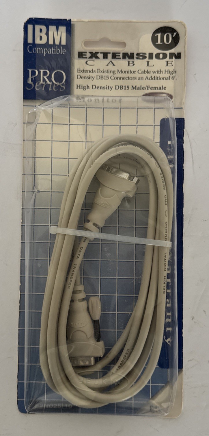 Belkin F2N209-10-T Serial Extension Cable 10 Feet DB9M to DB9F IBM Compatible