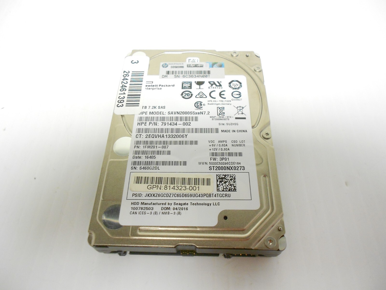 Seagate ST2000NX0273 2TB 7.2K 2.5" 12G Server JBOD Storage Hard Drive Dell HP
