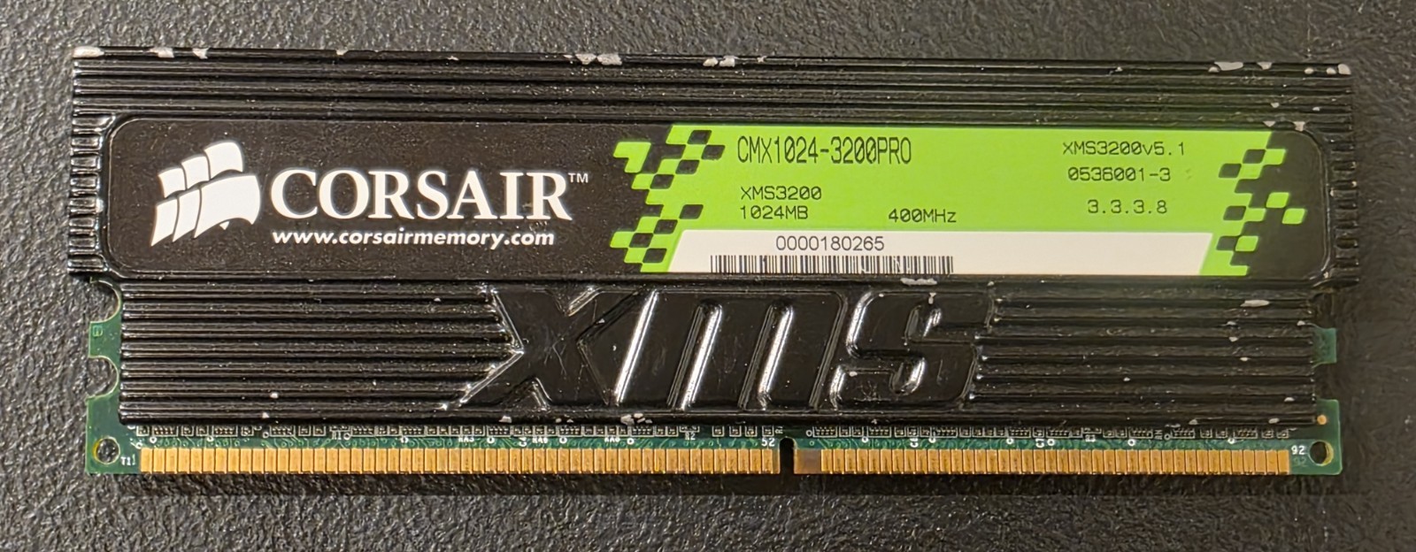 Corsair XMS Pro 1GB DDR RAM 400 MHz PC-3200 LED Retro Gaming RAM CMX1024-3200PRO