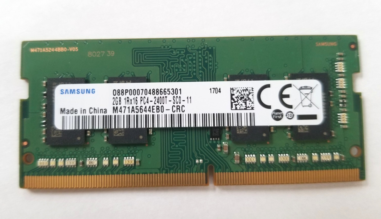 Samsung 2GB PC4-2400T 2400mhz DDR4 Sodimm Laptop Ram Memory M471A5644EB0-CRC