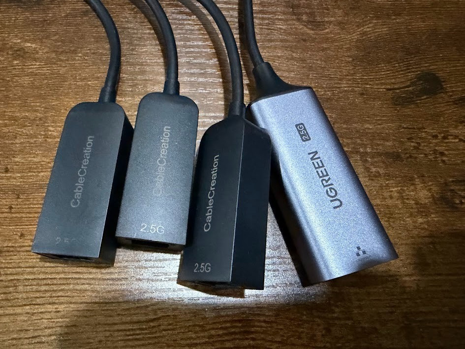 Lot of 4 USB-A to 2.5G Ethernet Adapter RTL8156 Ugreen/CableCreation.