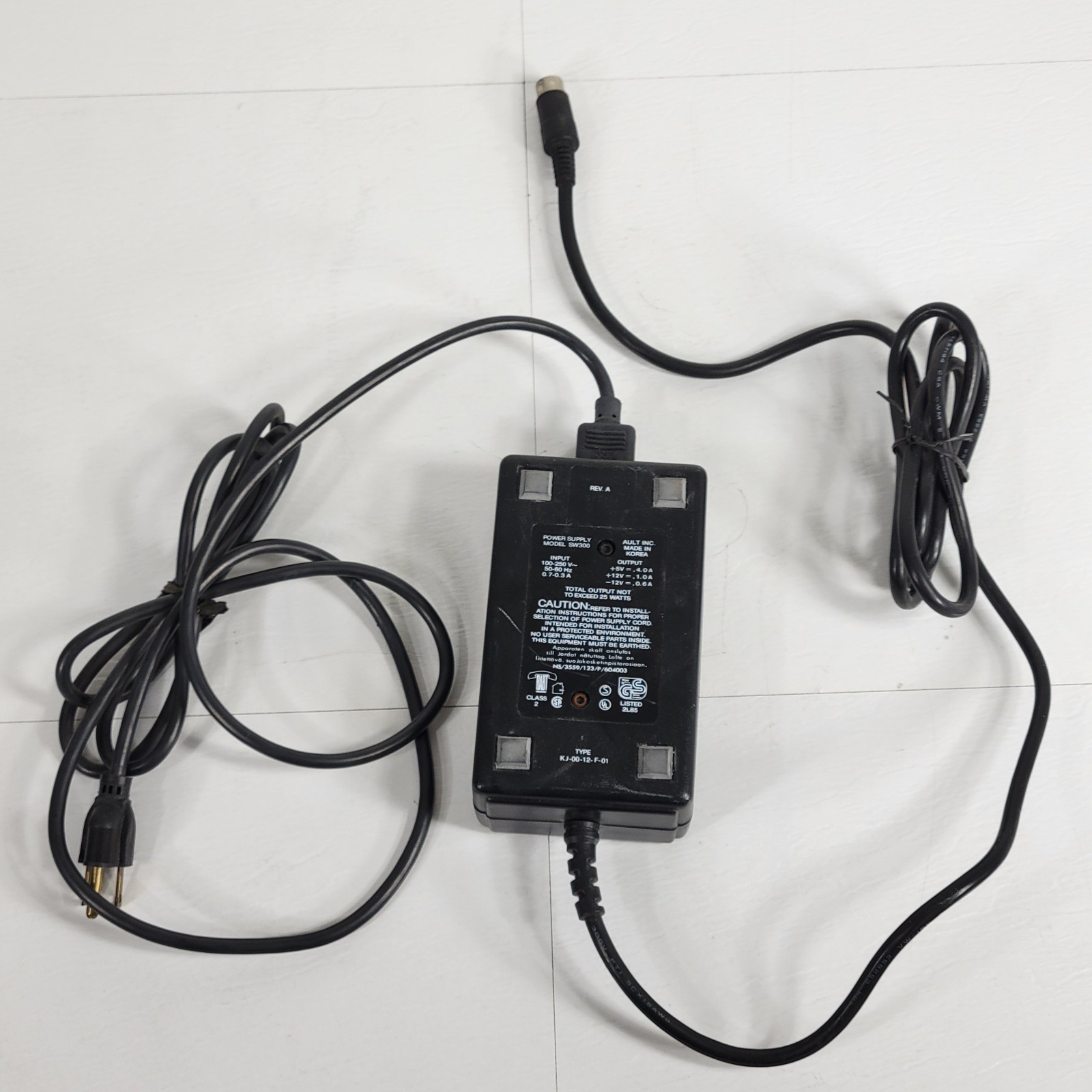 Ault SW300 Rev A 25W Power Supply 5-Pin DIN 5V 4A 12V 1A AC/DC Adapter