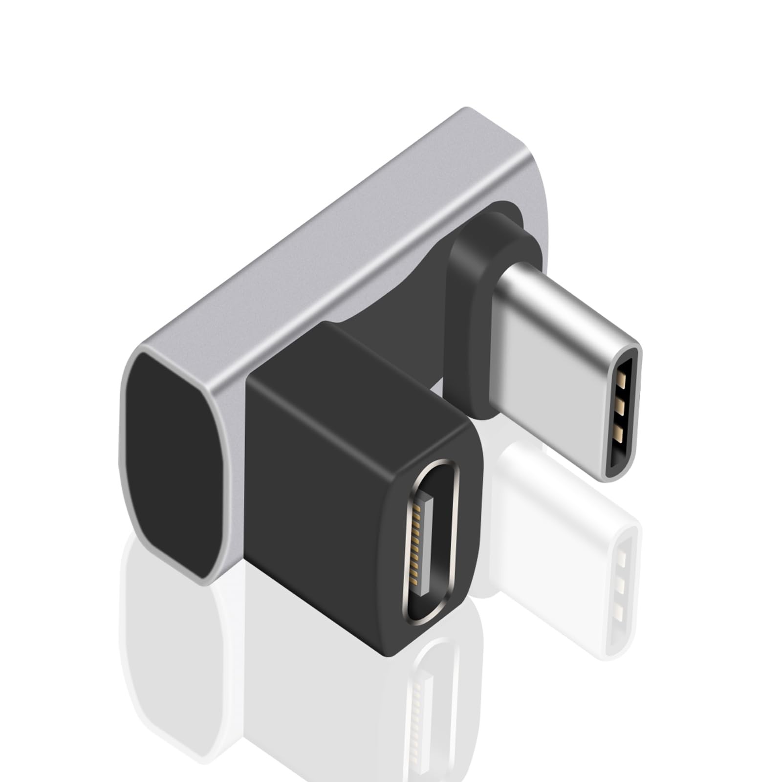 Duttek 180 Degree USB C Adapter 240W, U Shaped USB C Male to Female Adapter, ...