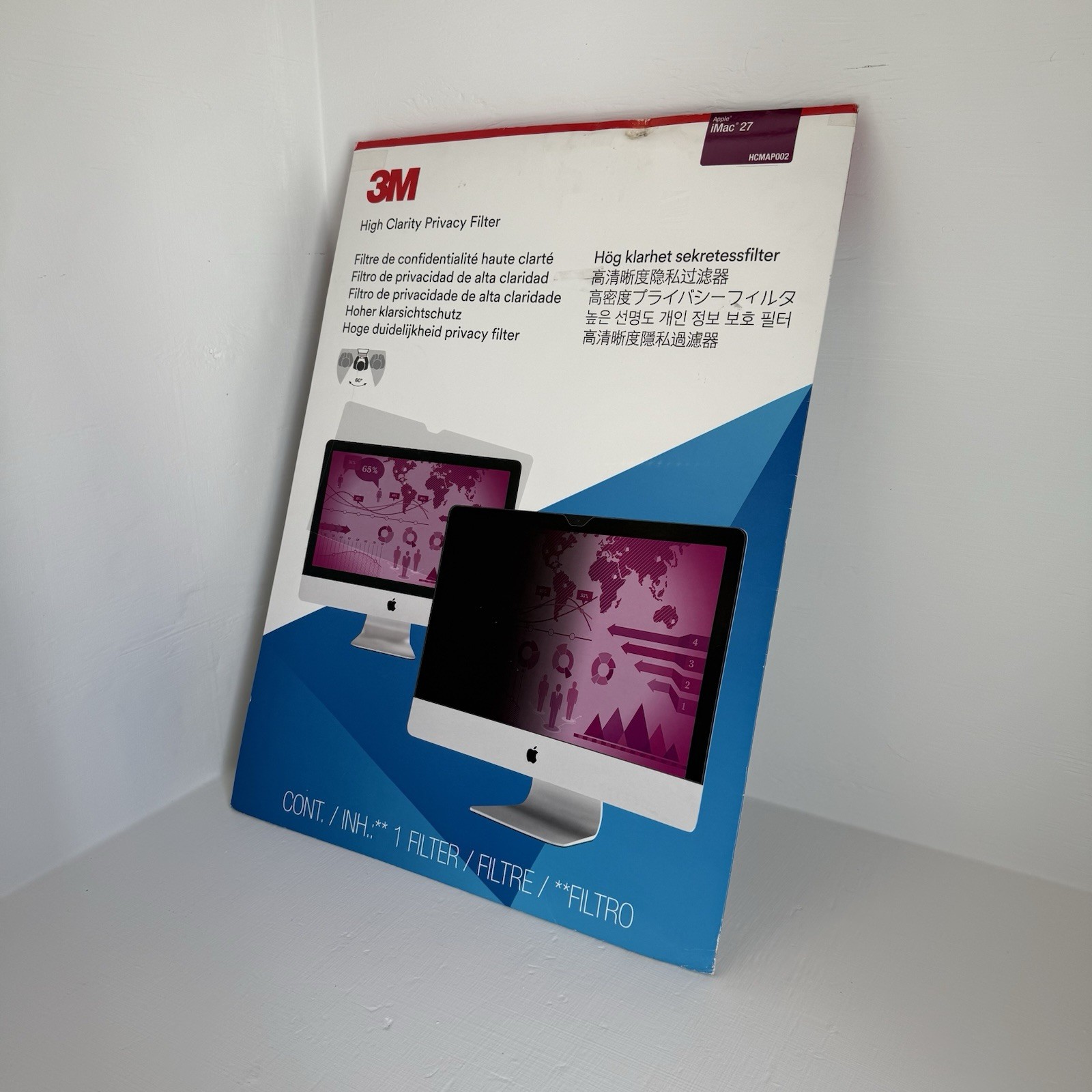 NEW 3M High Clarity Privacy Filter for 27" Apple iMac HCMAP002 NEW OPEN BOX NOB