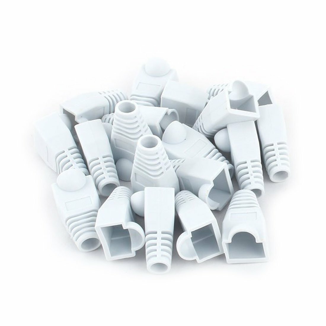 100 pcs Cat5e/Cat6/RJ45 Ethernet Cable Connector Strain Relief Boots White