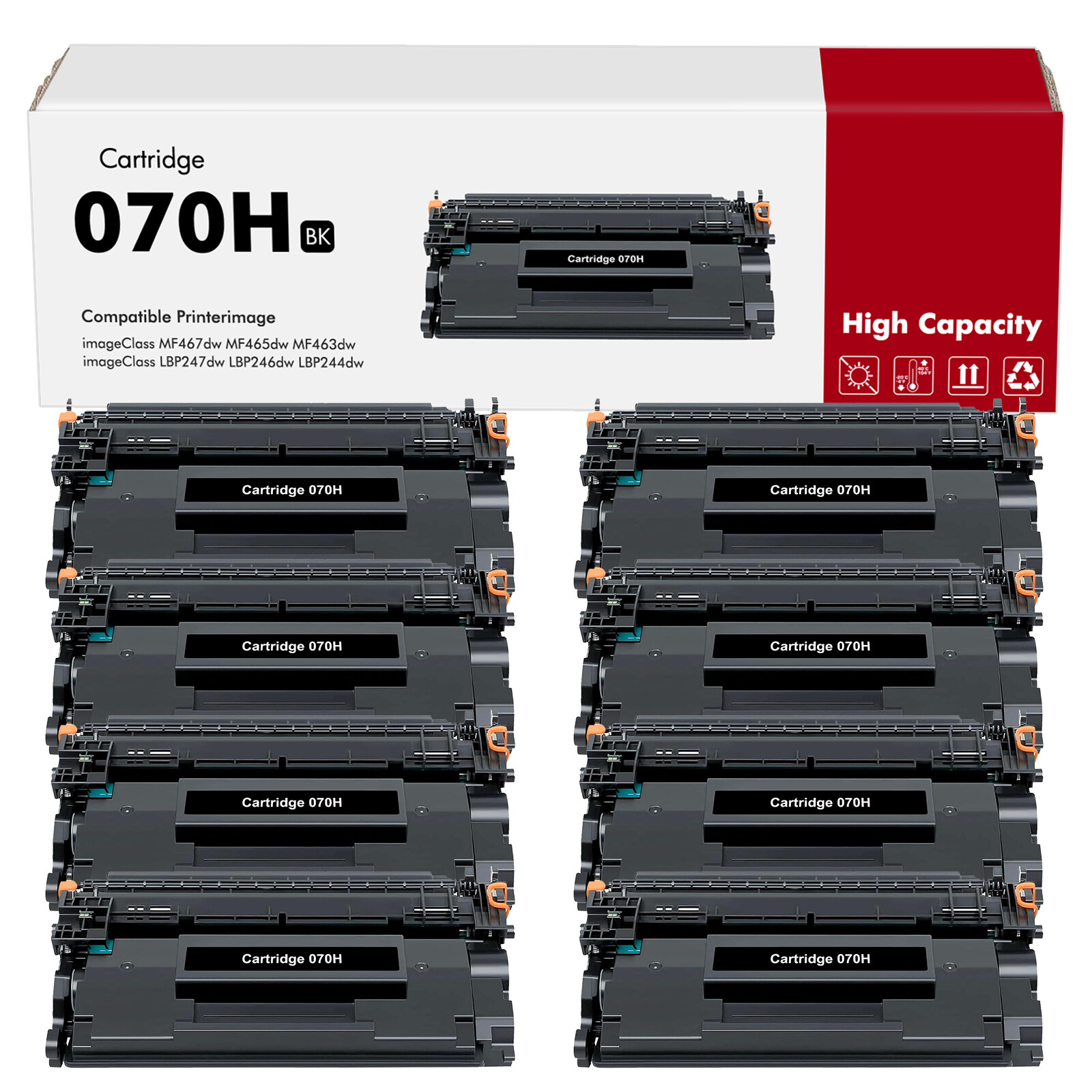 8PK 070H Black Toner for Canon Image CLASS LBP243dw LBP244dw LBP246dw LBP247dw
