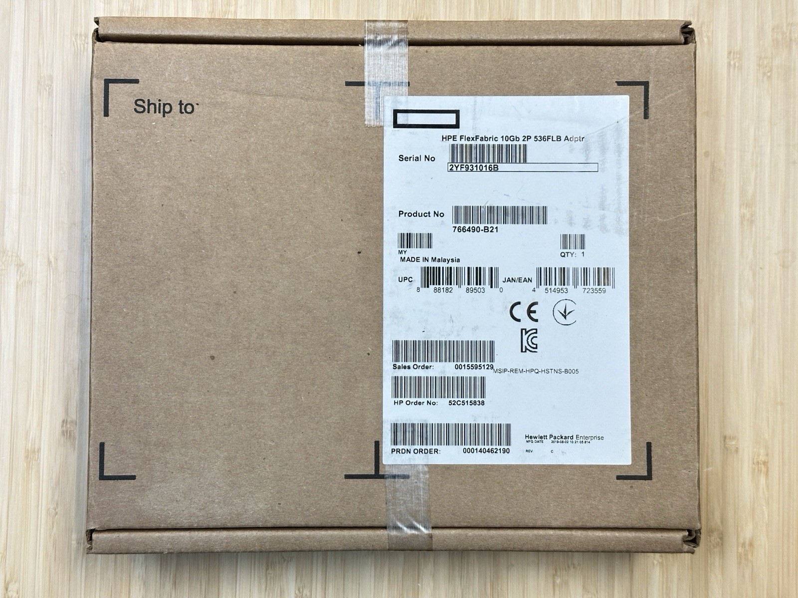 HPE FlexFabric 10Gb 2-Port 536FLB Adapter 766490-B21 768080-001 766488-001 10G