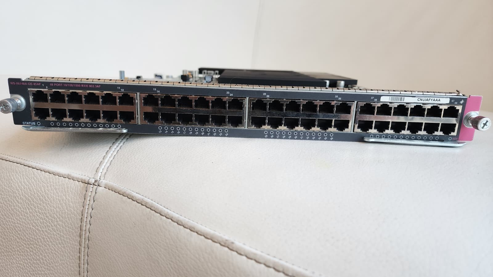 Cisco 6500 WS-X6148A-GE-45AF 48-Port 10/100/1000 RJ-45 802.3af PoE Card Module.