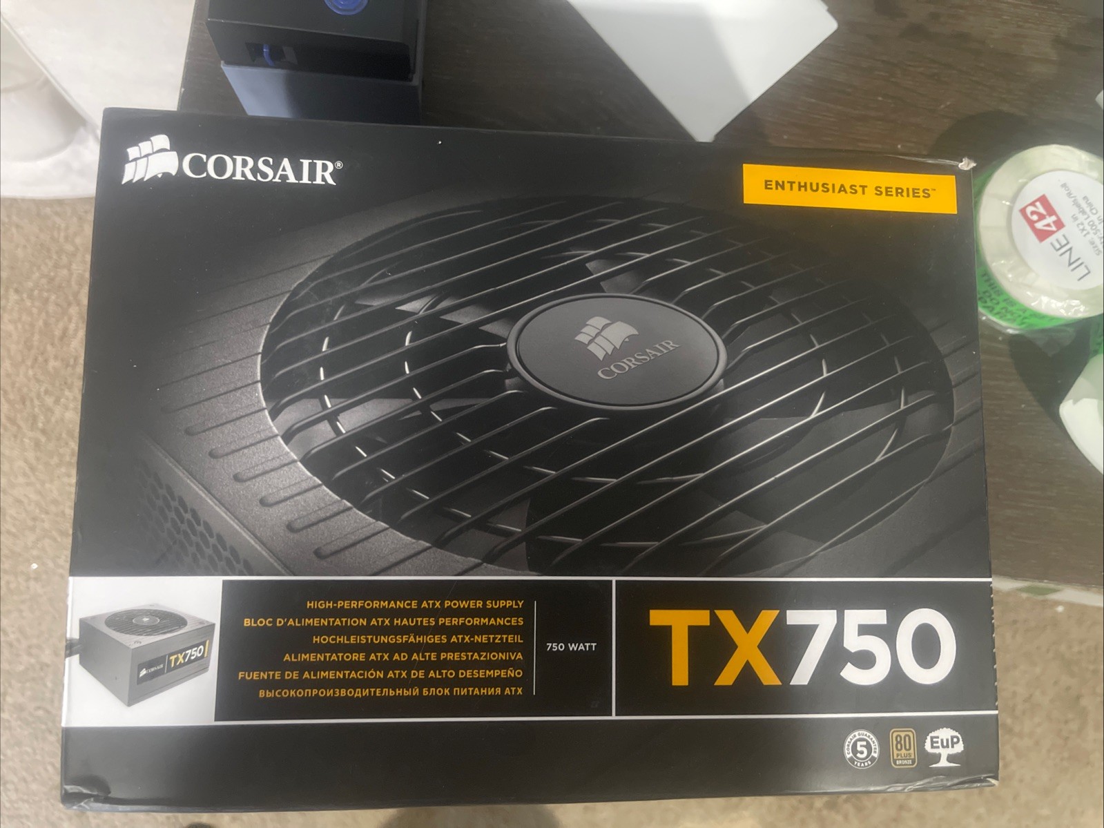 Corsair Enthusiast Series TX750 ATX 750 Watt Power Suppy (75-001309) COMPLETE