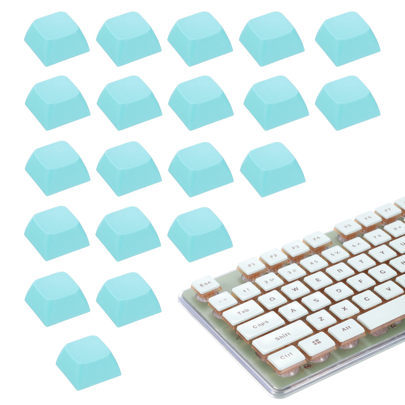 20Pcs XDA Profile Keycap Set PBT Mechanical Numeric Keypads, Dark Cyan