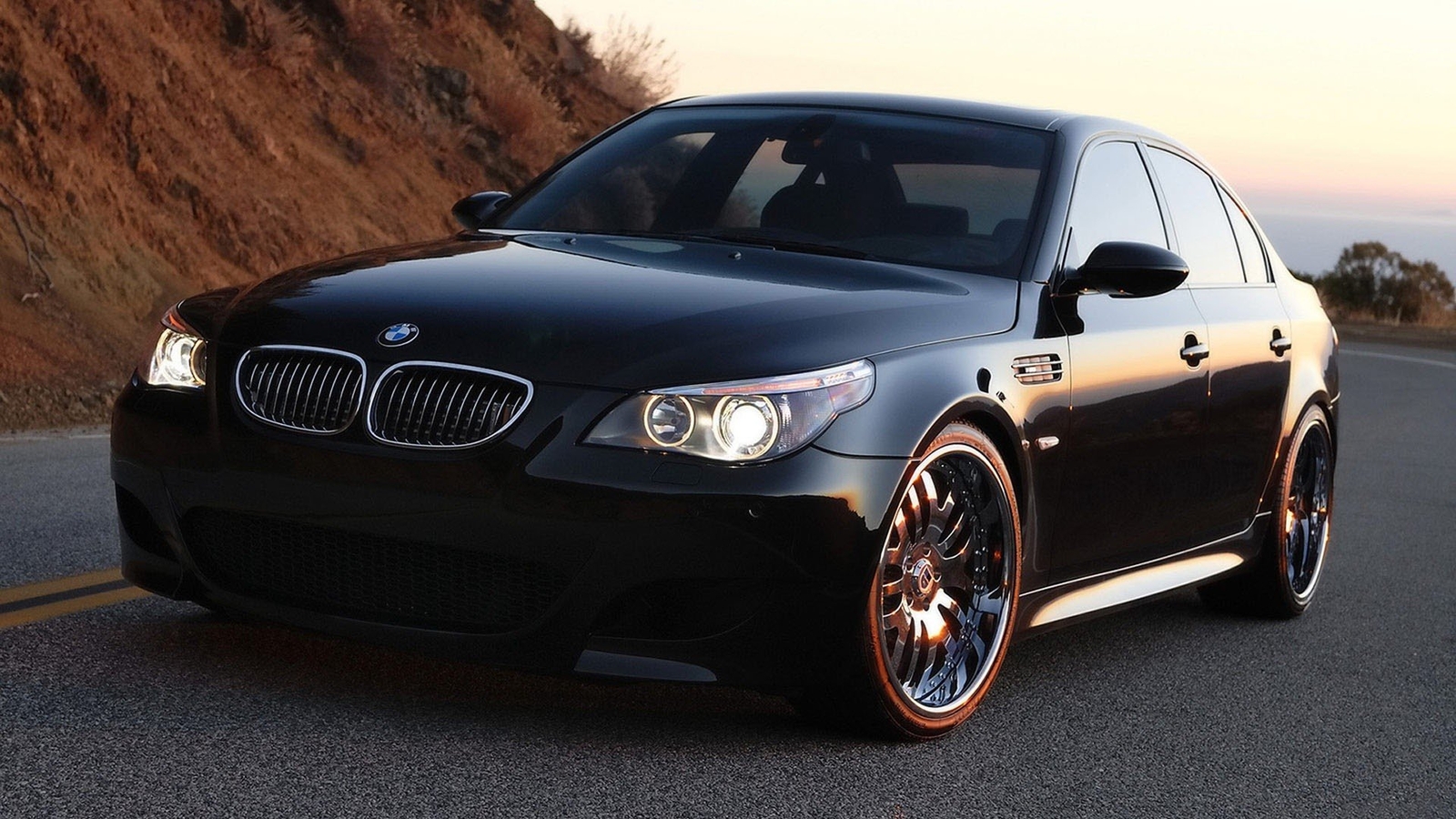Cars bmw vehicles wheels e60 Desk Mat Stitched