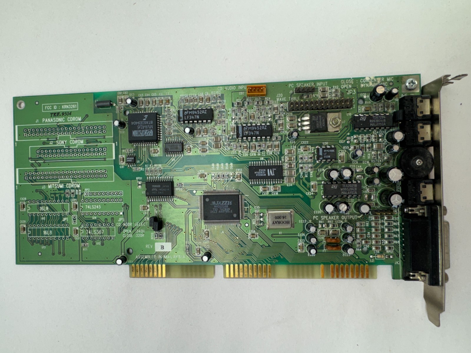 Vintage Media Vision Jazz 16 ISA Sound Card Yamaha OPL3 WaveTable TKE.9504 DOS