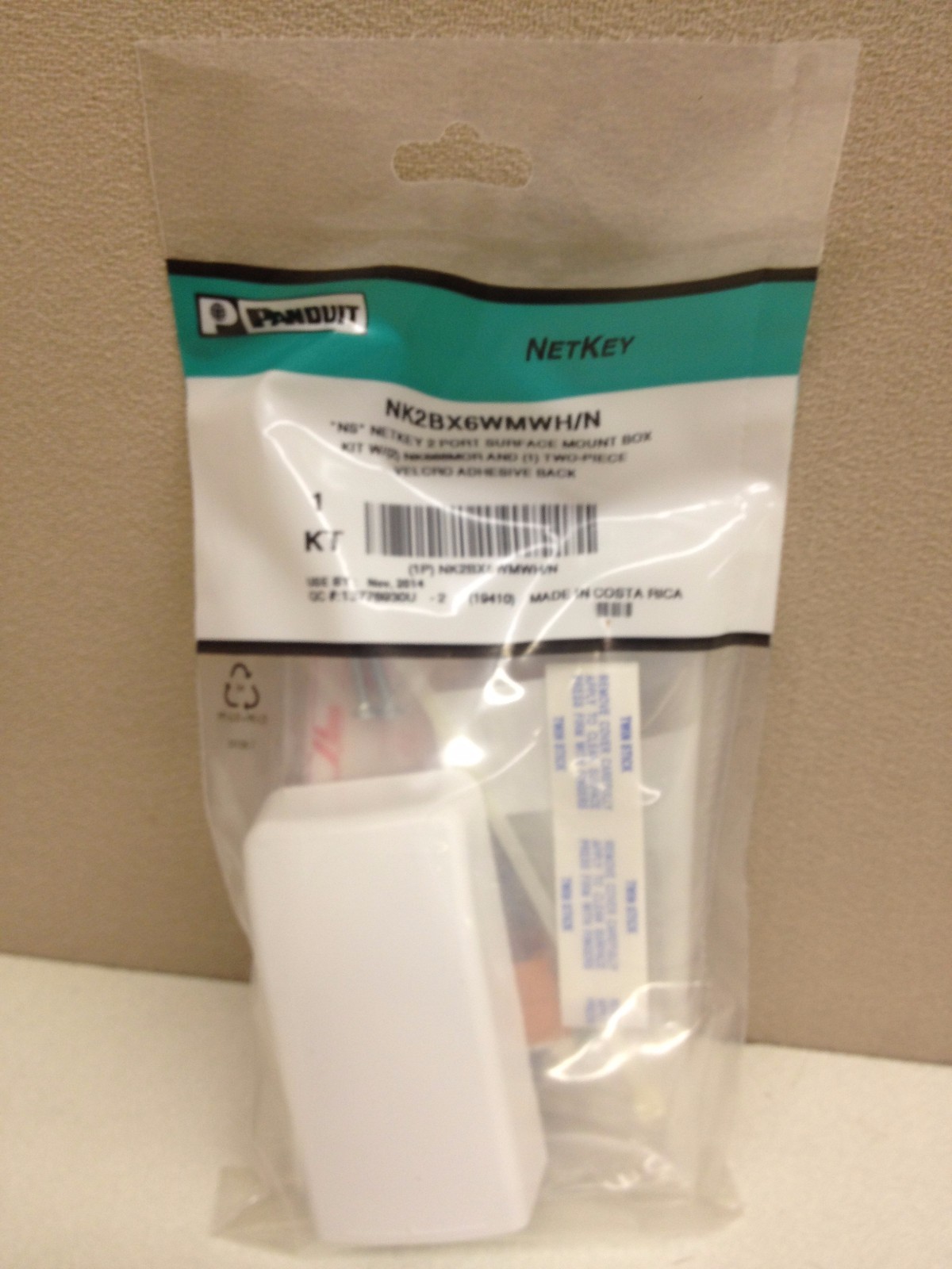 Panduit NetKey Cat6 2-Port Surface Mount Box + Punchdown Jacks NK688MOR