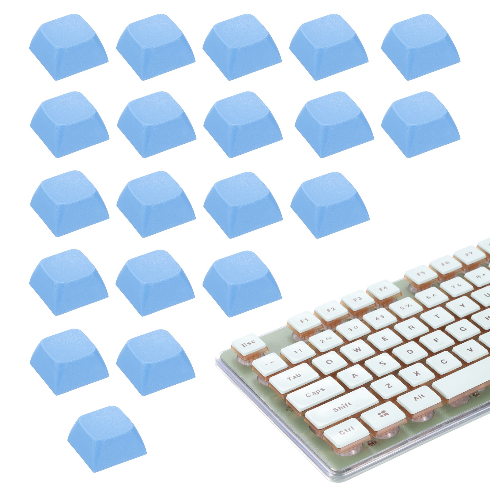 20Pcs XDA Profile Keycap Set PBT Mechanical Numeric Keypads, Light-Blue
