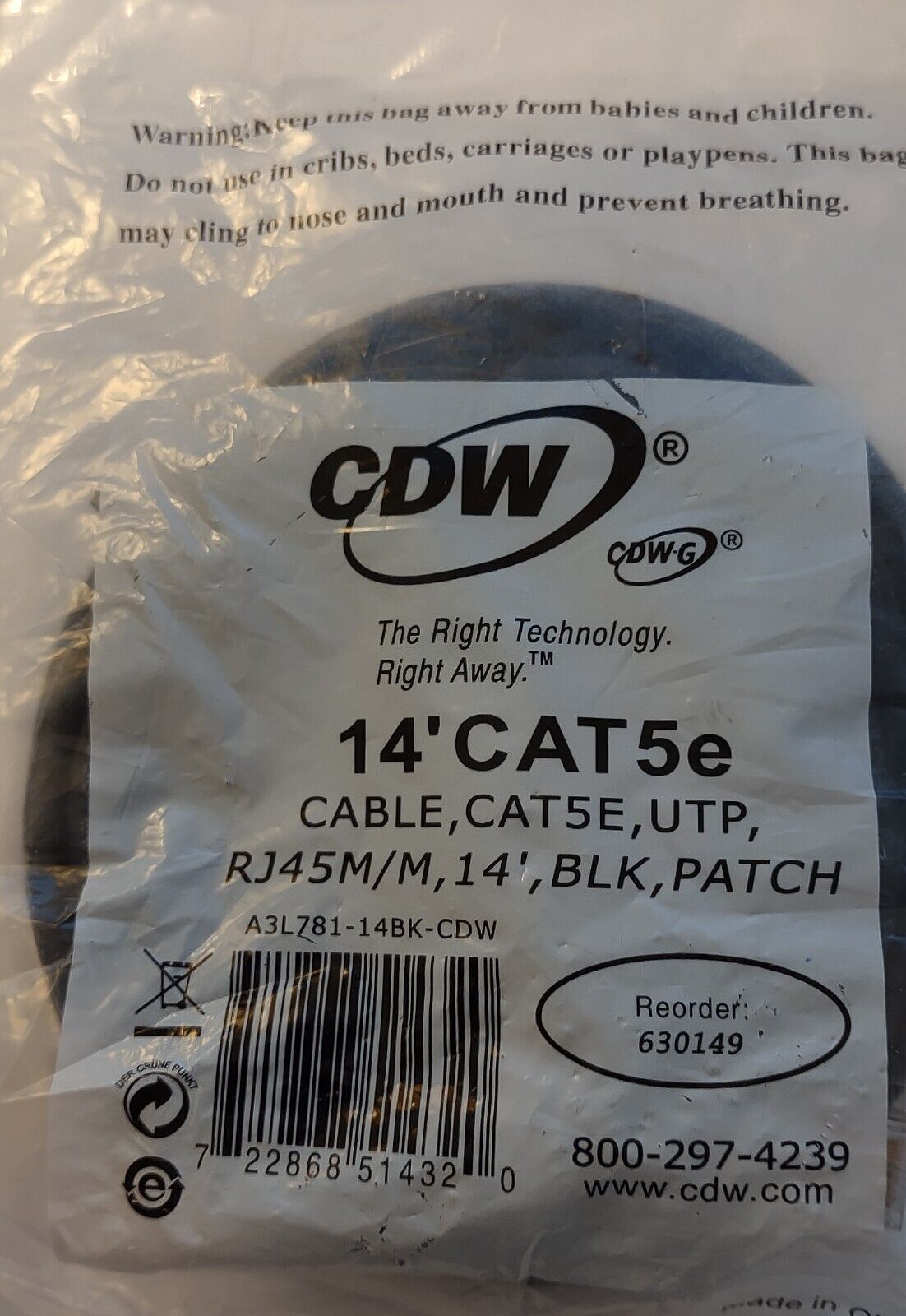 Belkin Cat5e/Cat5 14ft Bk Ethernet Patch Cble, No Boot, PVC
