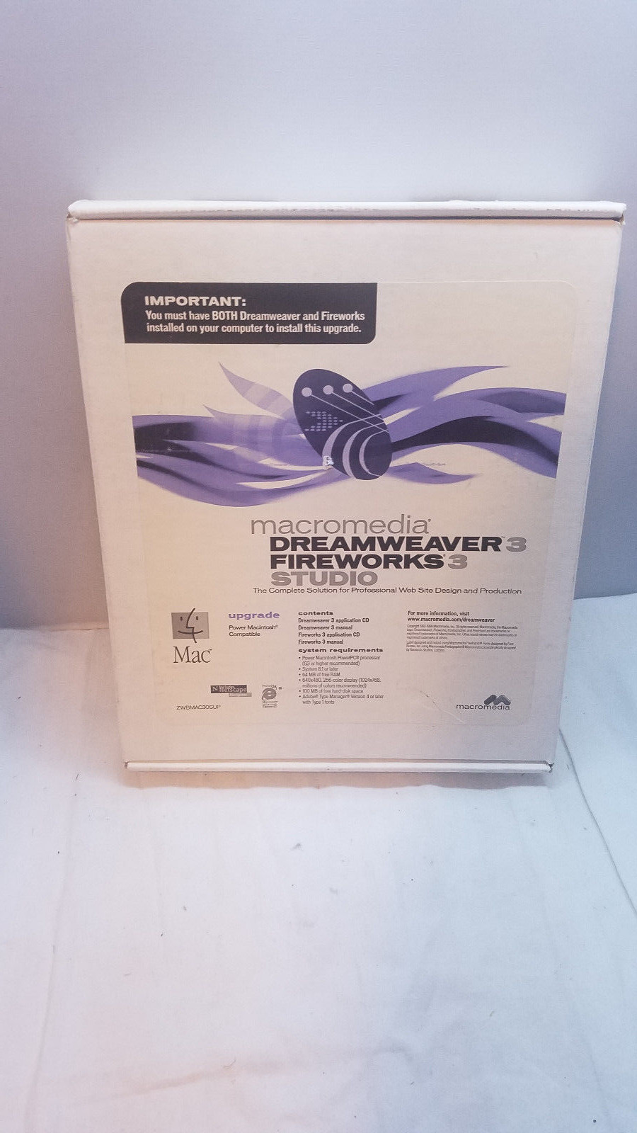 Macromedia Dreamweaver 3 Fireworks 3 Studio Macintosh