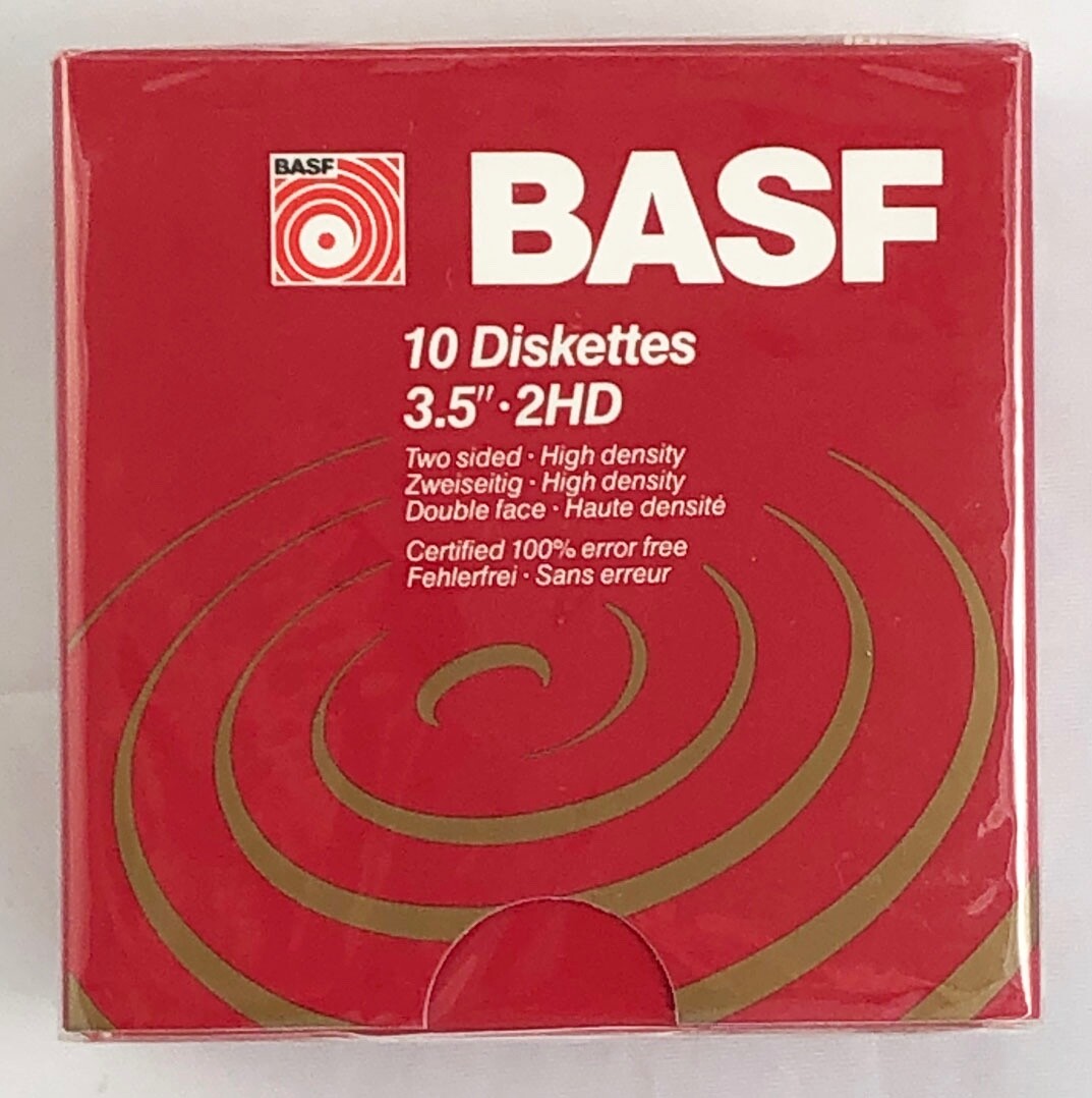 ⭐️ BASF 2HD High Density  3.5" Inch Floppy Disks - 10 Diskettes