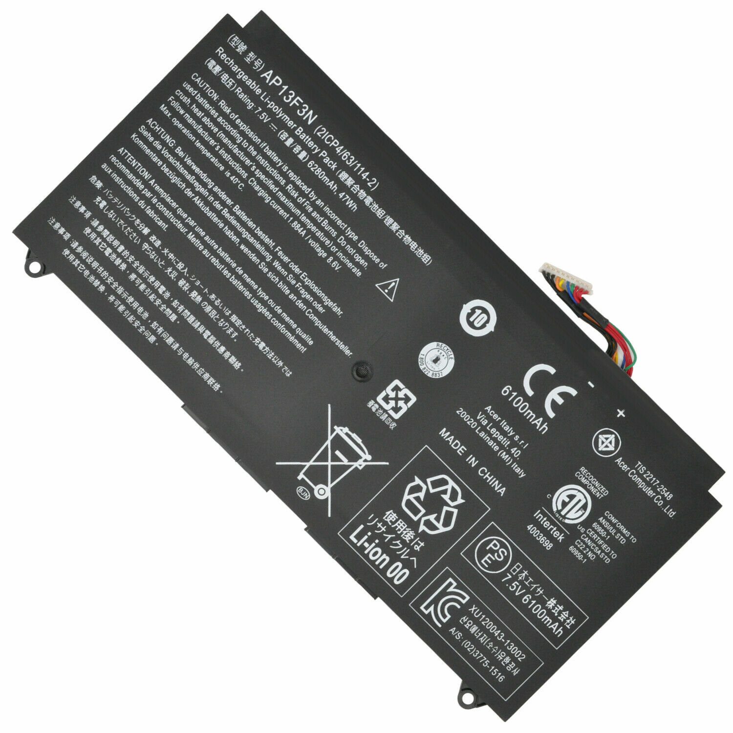 New Genuine AP13F3N Battery for Acer Aspire S7-392 S7-391-6822 Ultrabook 6280mAh