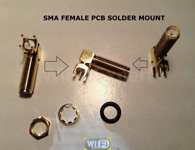 1 x PCB Mount LONG SMA Female Right Angle Coaxial Gold RF Bulkhead Connector USA