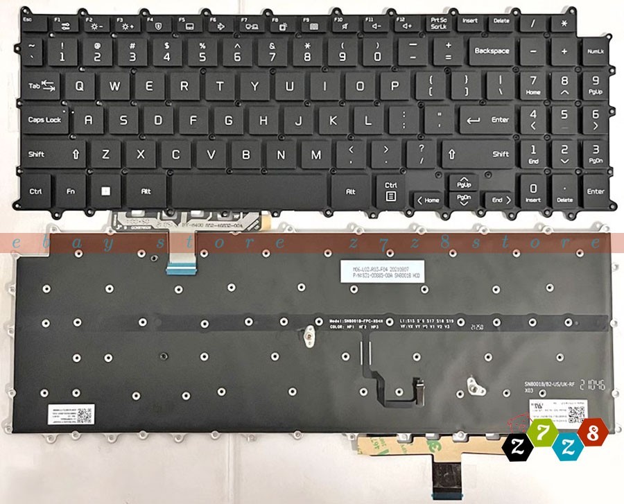 LG Gram 15Z90P 15Z95P 15Z90Q 16ZD90P 16Z90Q 16Z90P 16Z90PF Keyboard US Backlit