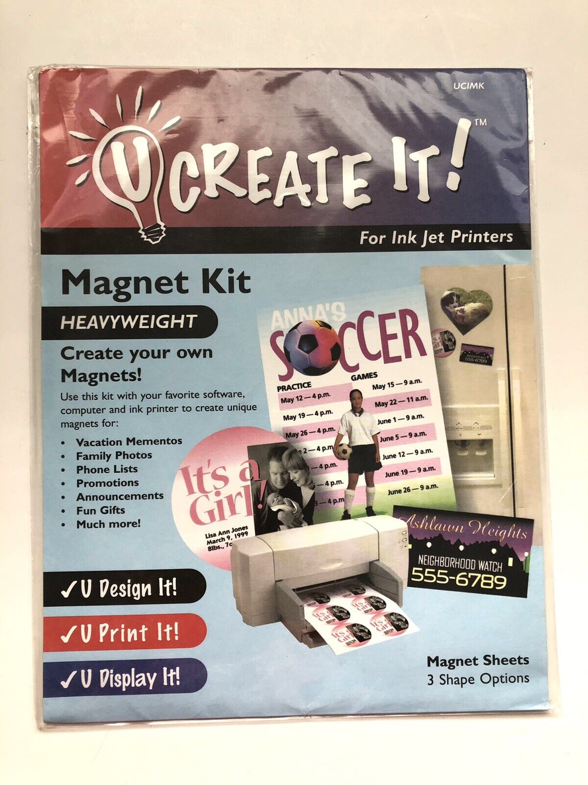 U Create It-Heavyweight Magnet Kit for Ink Jet Printers-CREATE YOUR OWN MAGNETS