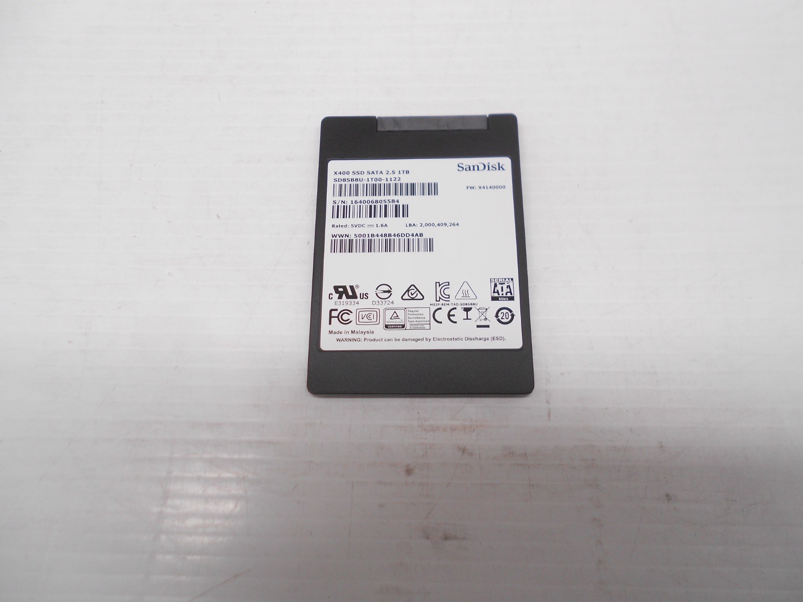 SanDisk X400 1TB SSD SATA 2.5" Laptop PC Hard Drive Dell HP SD8SB8U-1T00-1122