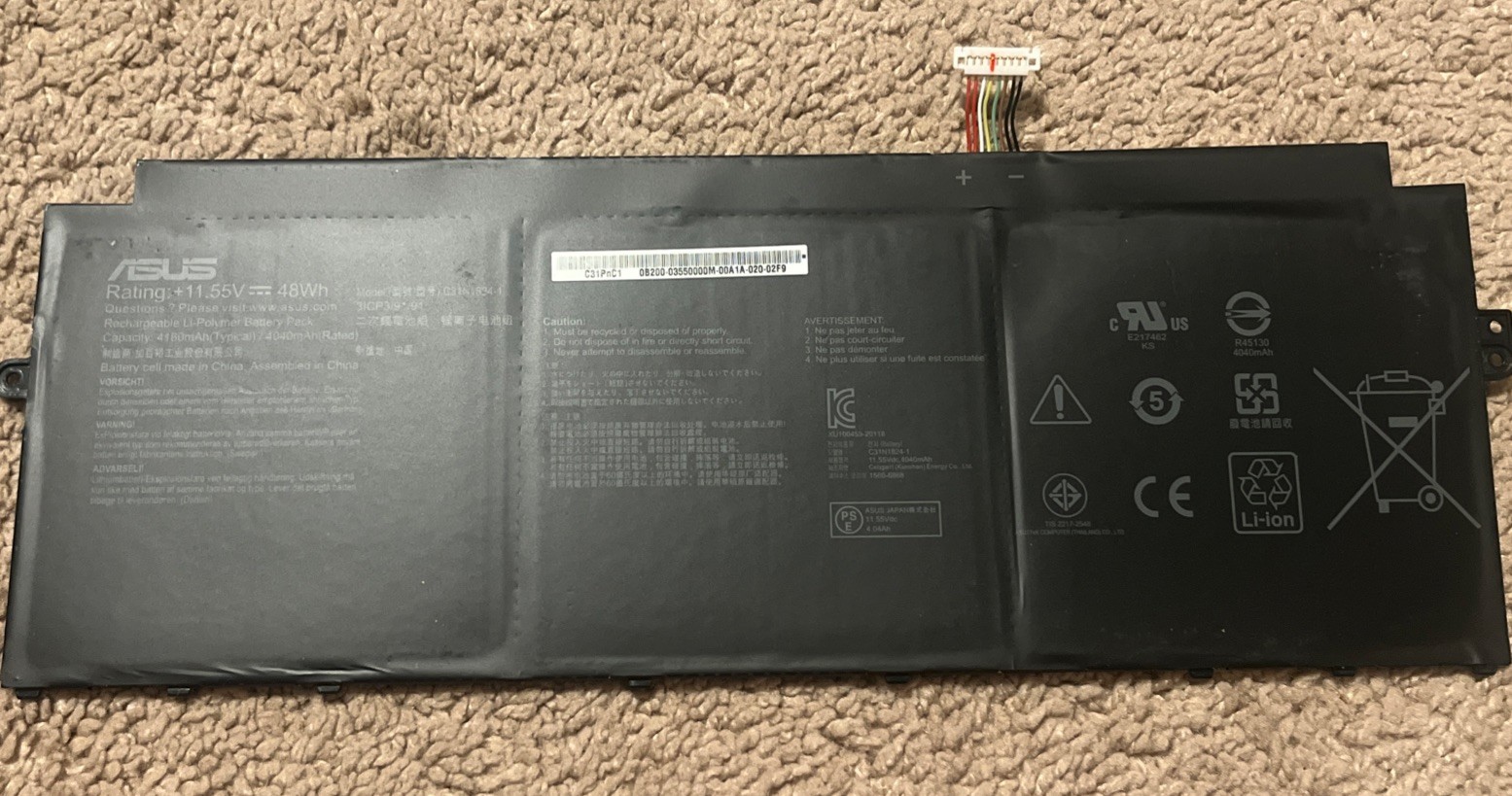 Genuine Asus Chromebook Flip C433T C434TA CX5 CX5400FM Battery Pack C31N1824-1