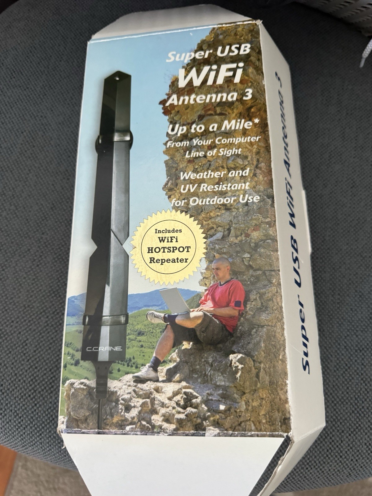 C. Crane Super USB WiFi Antenna 3 Up To 1 Mile For Outdoor Use Home, RV, Mobile