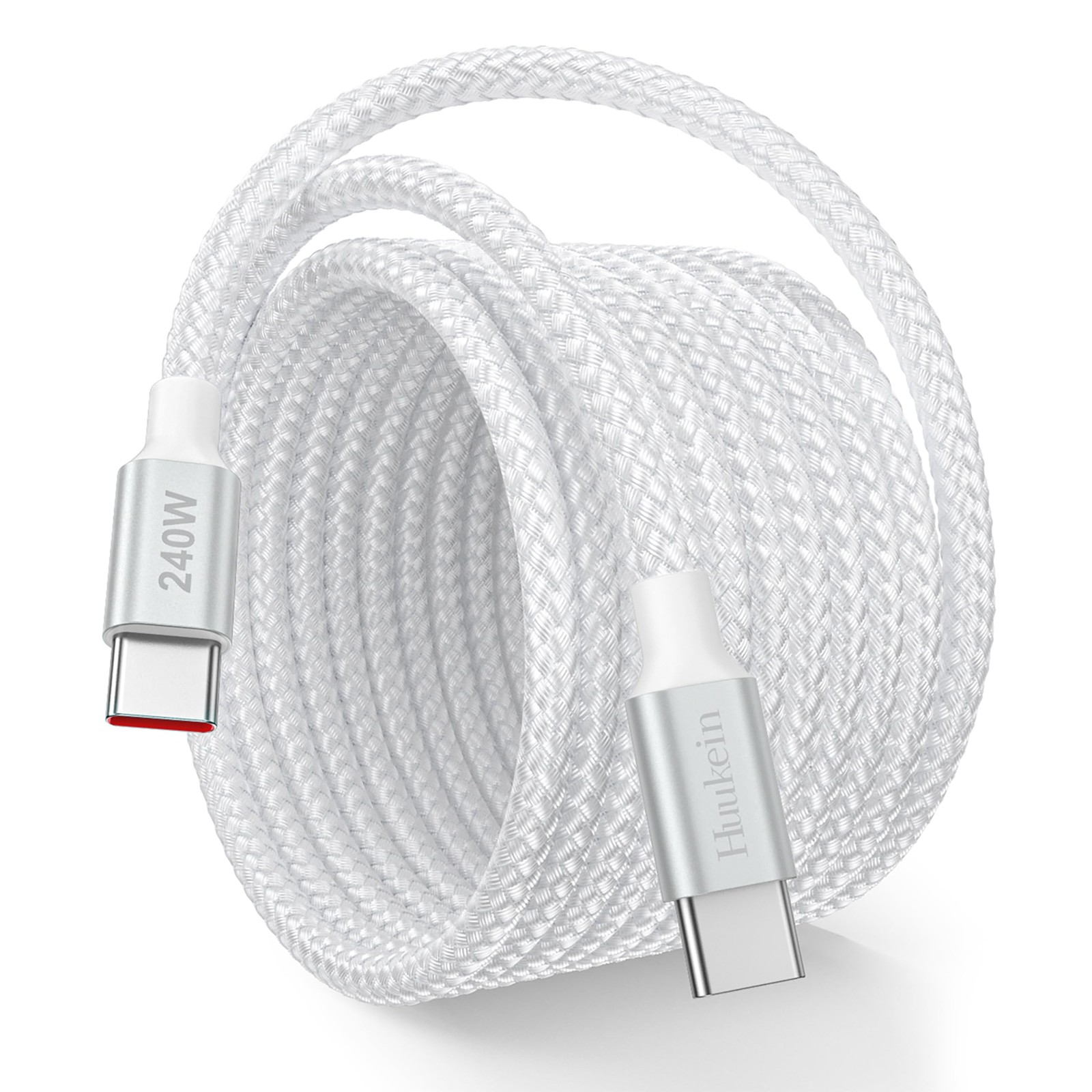 Huukein 240W USB C to C Cable 8ft, Long C C Fast White
