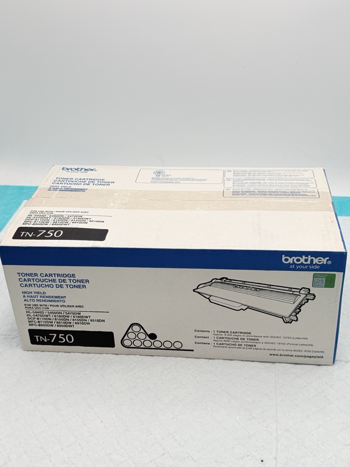 TN750 OEM Black Toner Cartridge New Sealed