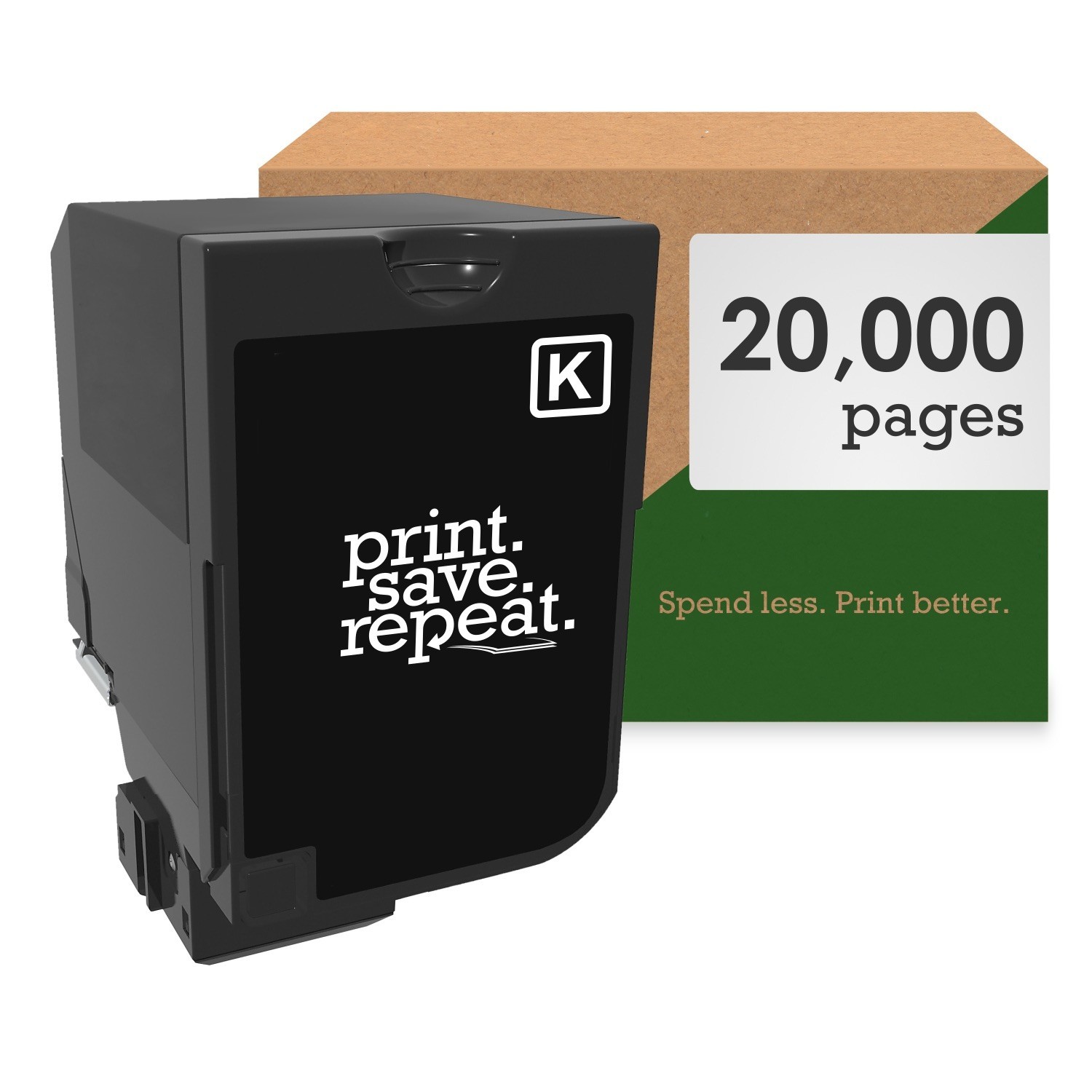 Print.Save.Repeat. 74C1HK0 Black Toner Cartridge for CS720, CS725 [20k pgs]