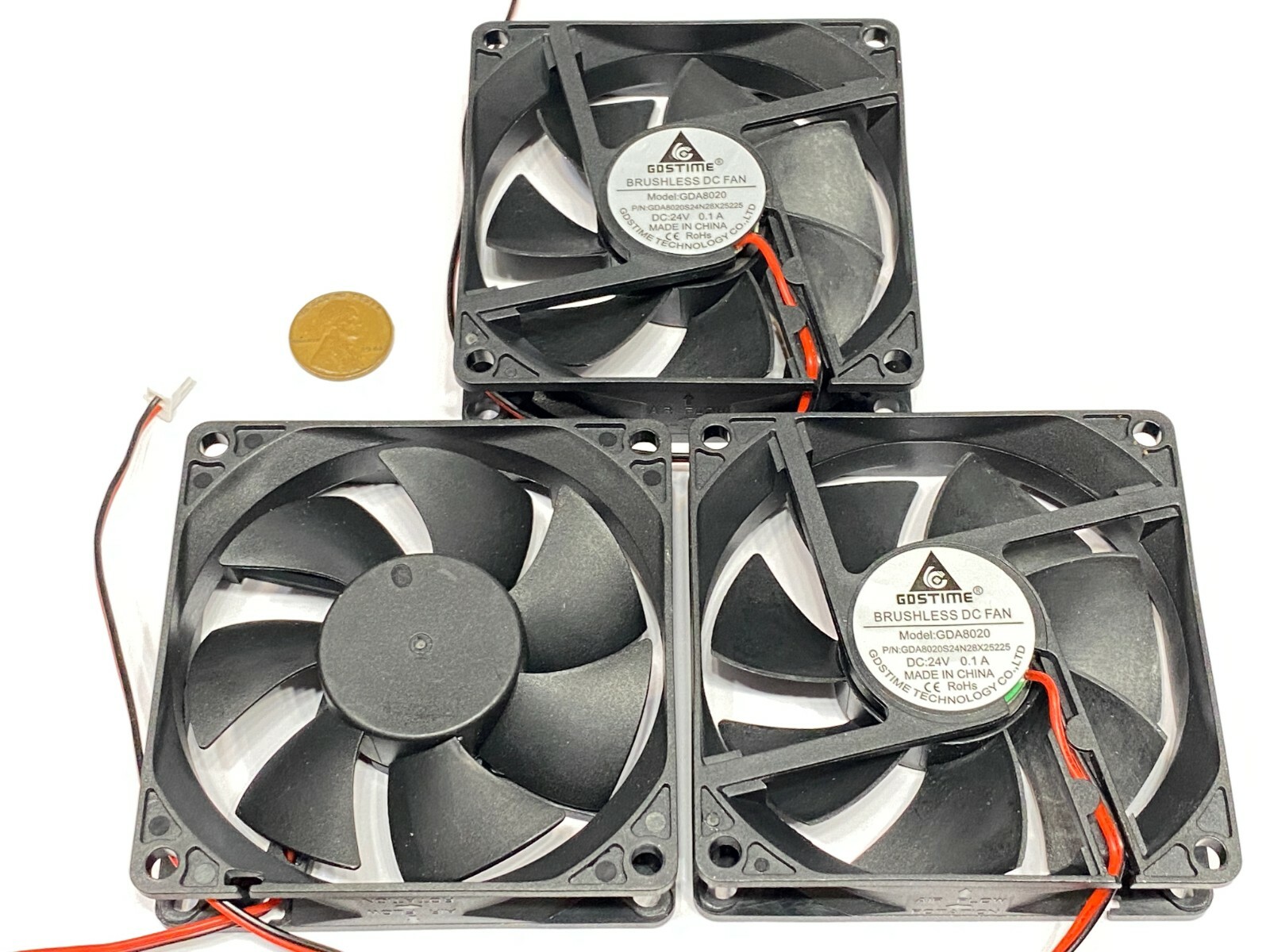 3 pcs 8020 GDStime 8cm 80mm DC 24v Brushless Cooling 2pin Blower 3d printer