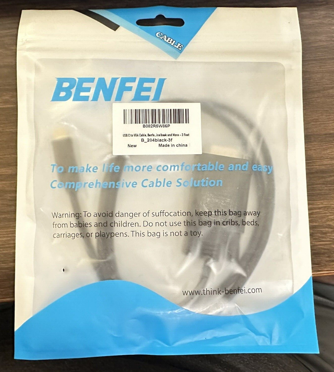 Benfei USB C to VGA b_204black-3f
