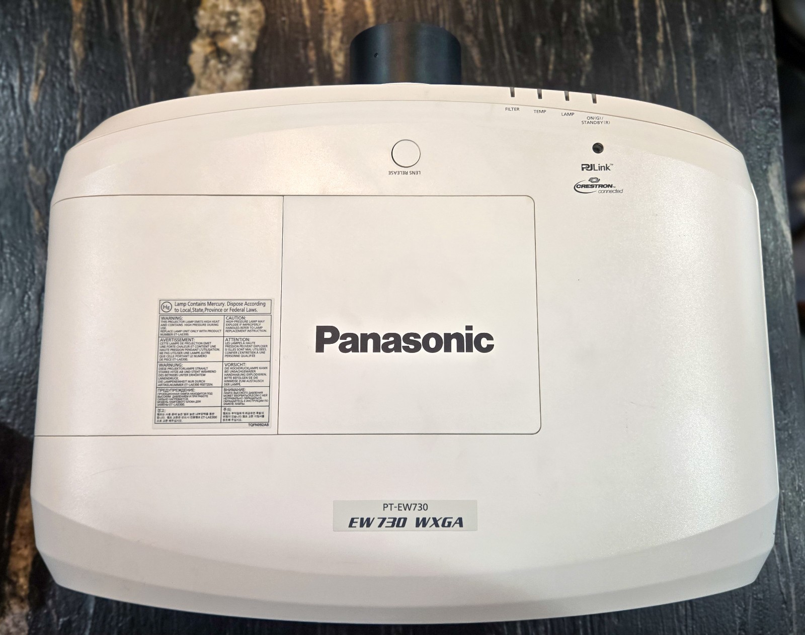 Panasonic PT-EW730 7000-Lumen WXGA 3LCD Projector - New Lamp, Lens, Remote