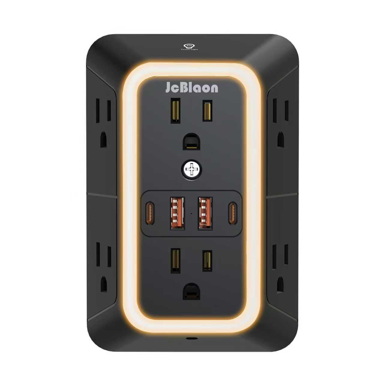 Wall Outlet Extender 6 AC 4 USB Ports Surge Protector Power Strip Night Light