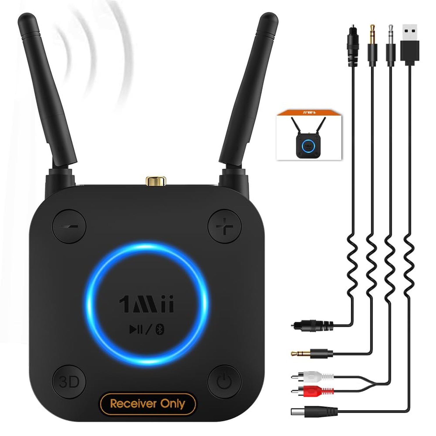 [Upgraded] 1Mii B06Pro Long Range Bluetooth Receiver, HiFi Wireless Audio Ada...