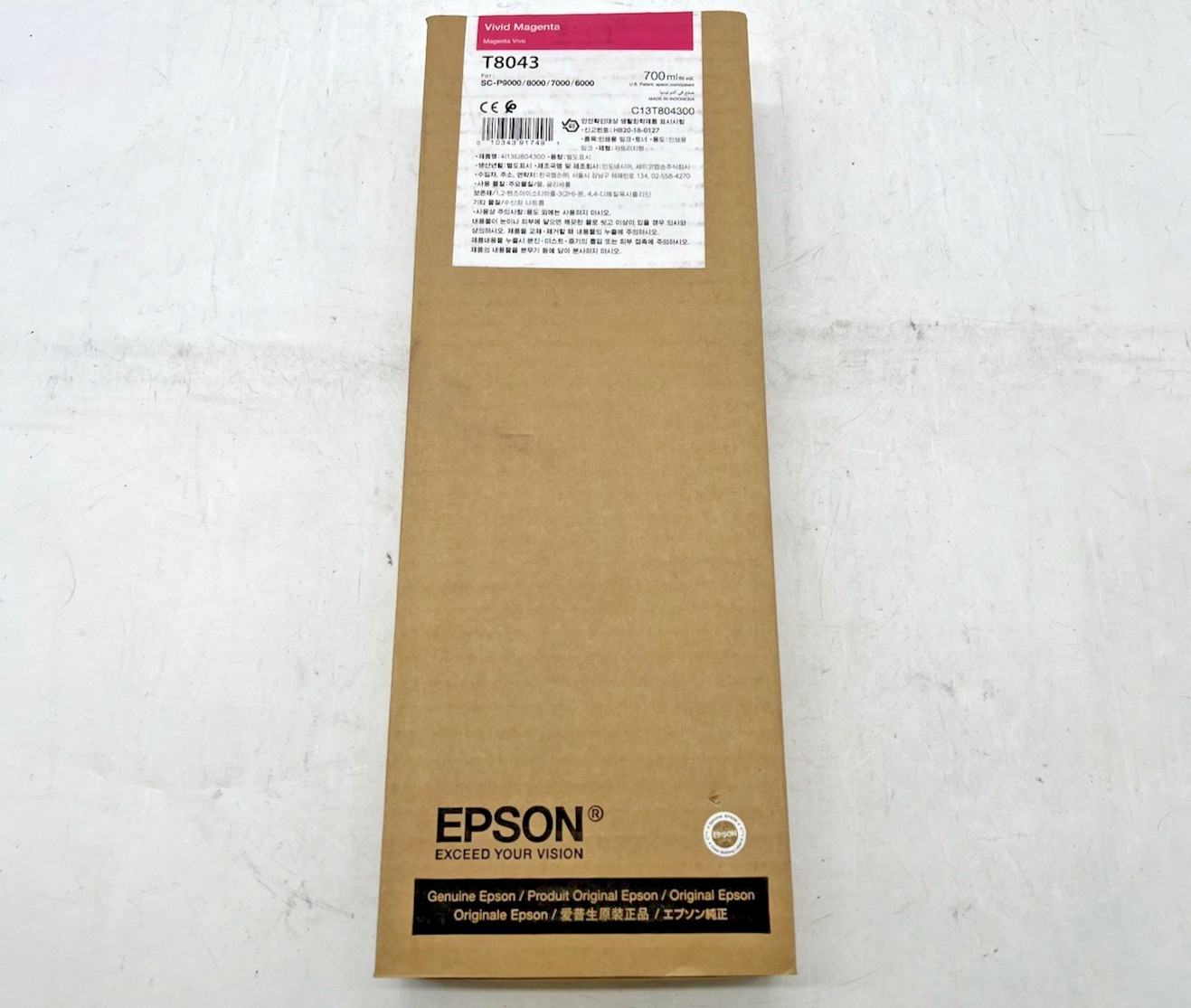 Epson T8043 Vivd Magenta Ink Cartridge C13T804300 Expired