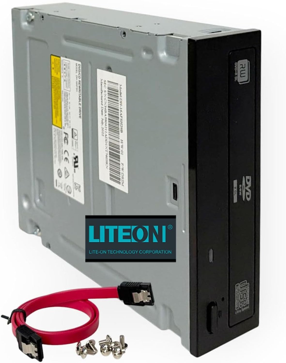 Lite-On 24x Dual-Layer SATA DVD±RW Optical Drive I Installation Kit Included,...