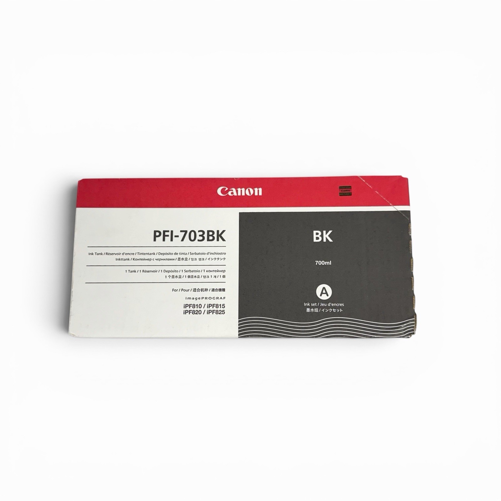 Canon PFI-703BK Black Ink Tank 700ml Genuine OEM for ImagePROGRAF