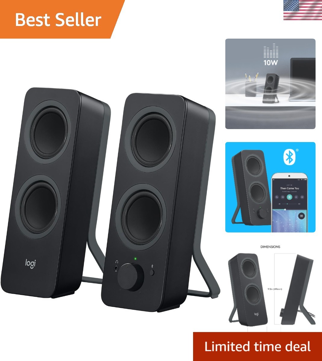 Bluetooth-Enabled Logitech Z207 2.0 Stereo Speakers – Perfect for All Devices