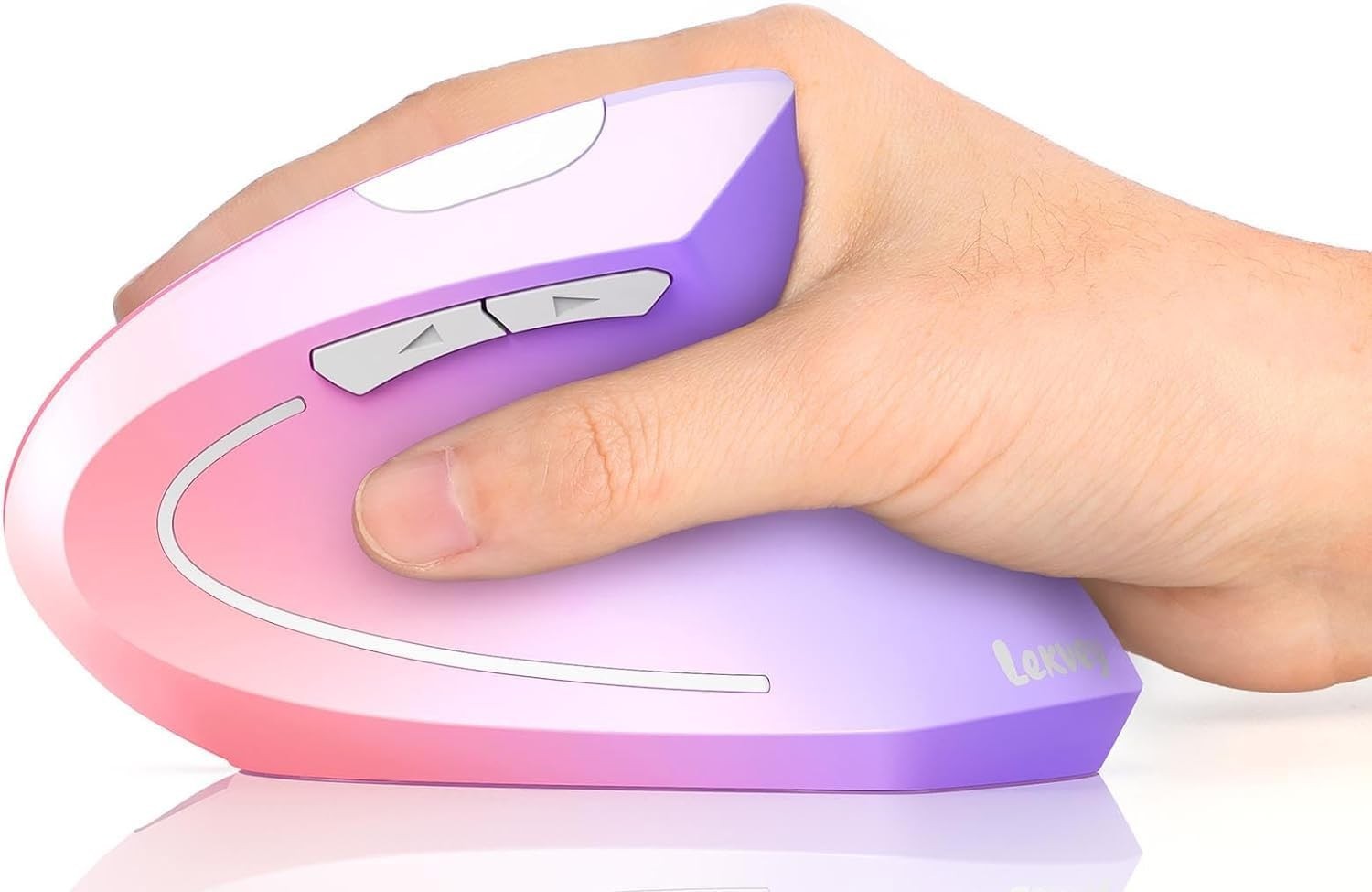 Lekvey Ergonomic Vertical Mouse XC-05 Purple Pink Wireless New Open Box