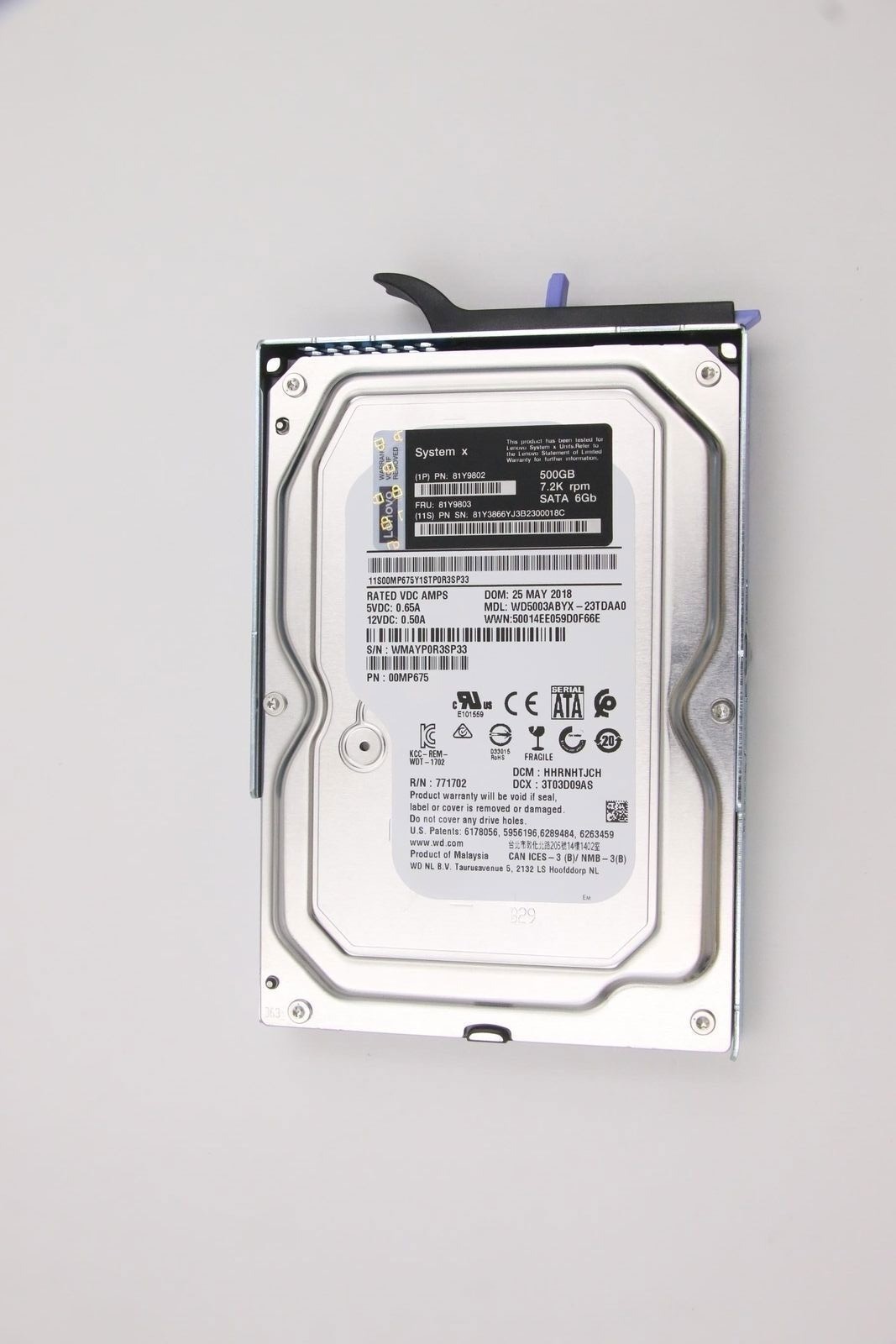 Lenovo 500GB 81Y9802 81Y9803 81Y3866 System X 7.2K SATA 3.5'' 6Gb/s LFF HDD