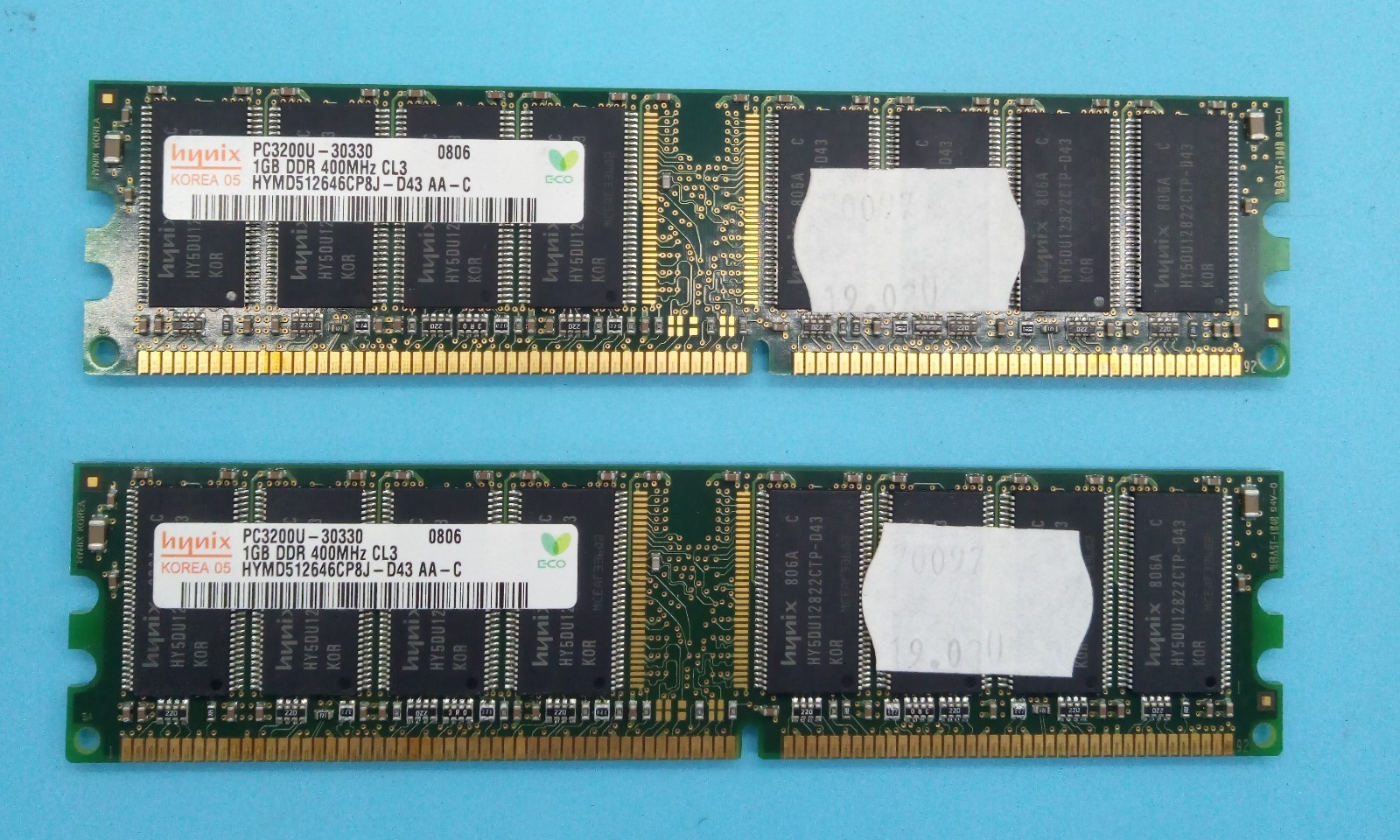 Hynix Korea 09 2GB (2x1GB) DDR1 400 PC3200 HYMD512646CP8J-D43 AA-C#R3179