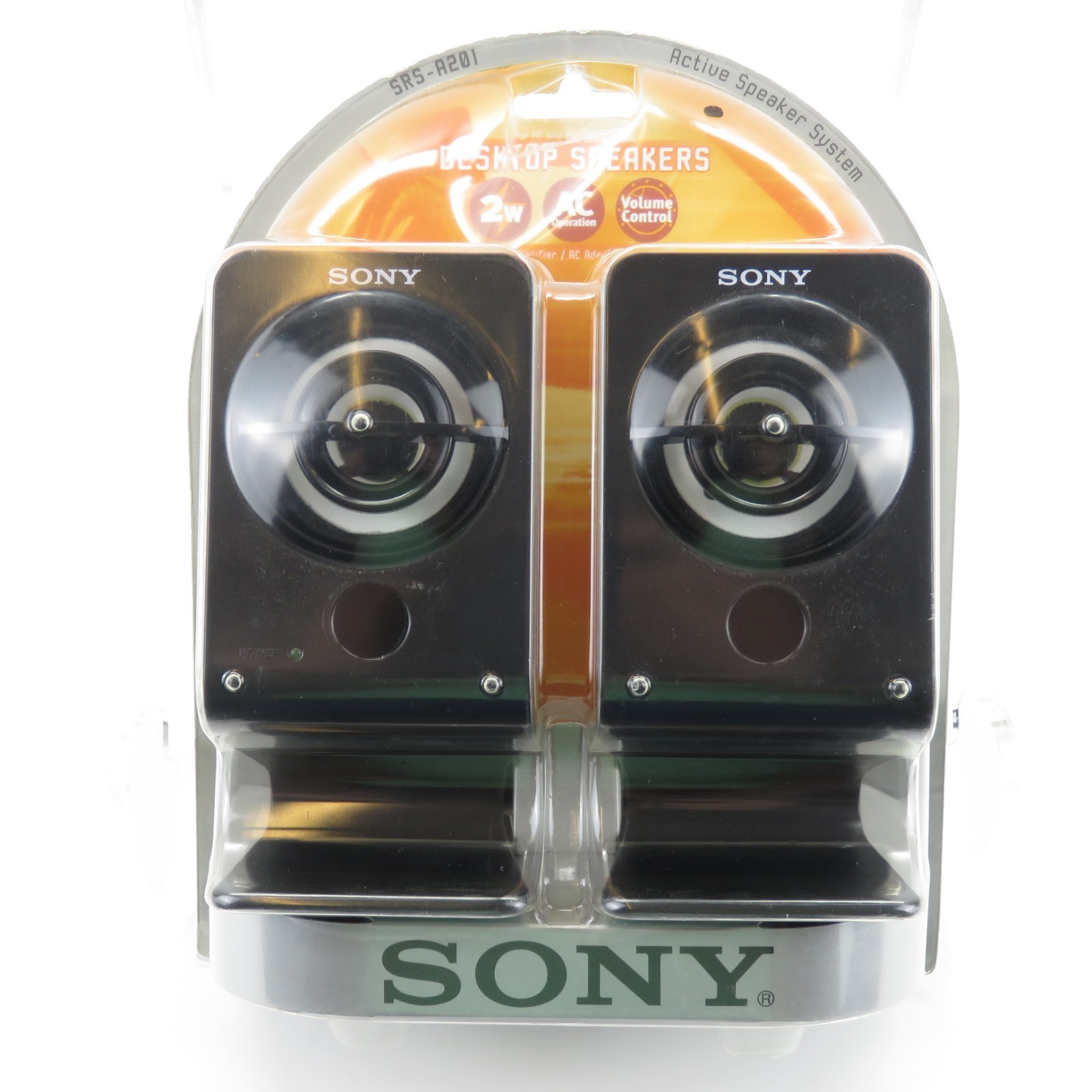 Vintage 2005 NOS Sony Desktop Speakers SRS-A201 Sealed Active Speaker System
