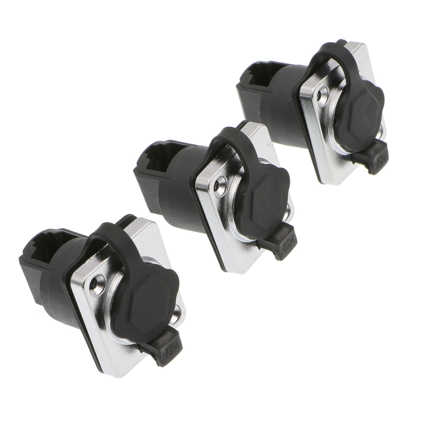 90 Degree RJ45 Interface Waterproof sockets Connector IP65 Ethernet Panel Mount