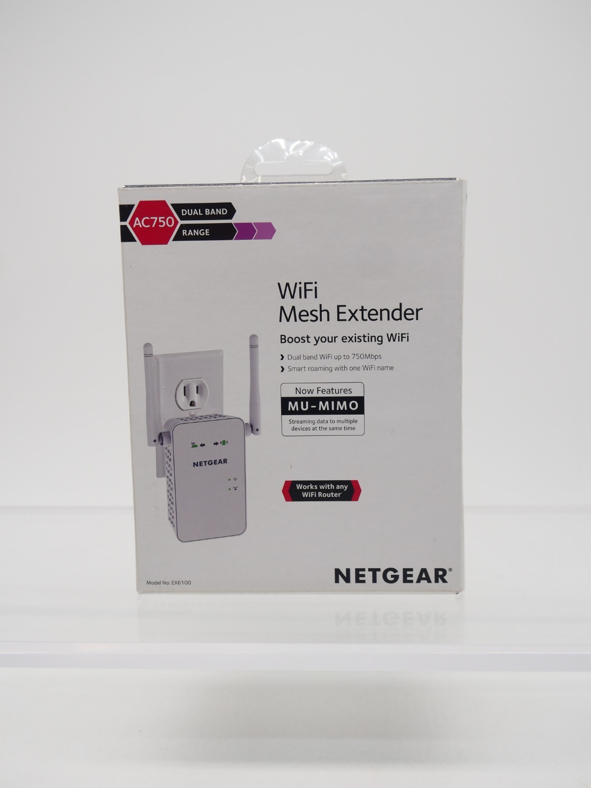 NETGEAR EX6100 WiFi Range Extender Dual Band Access Point Wall Plug Open Box